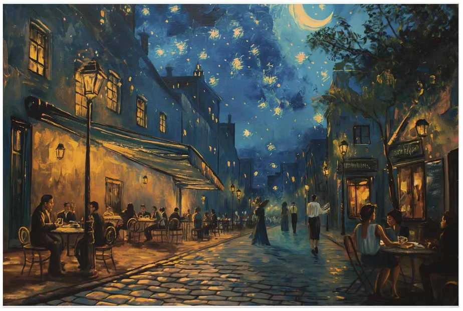 Artgeist Plakatas - Paris street – a painting inspired by Vincent van Gogh's style