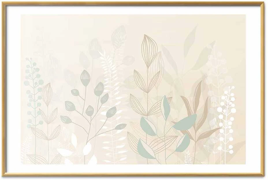 Artgeist Plakatas - Pastel-rusvai gelsvas Meadow