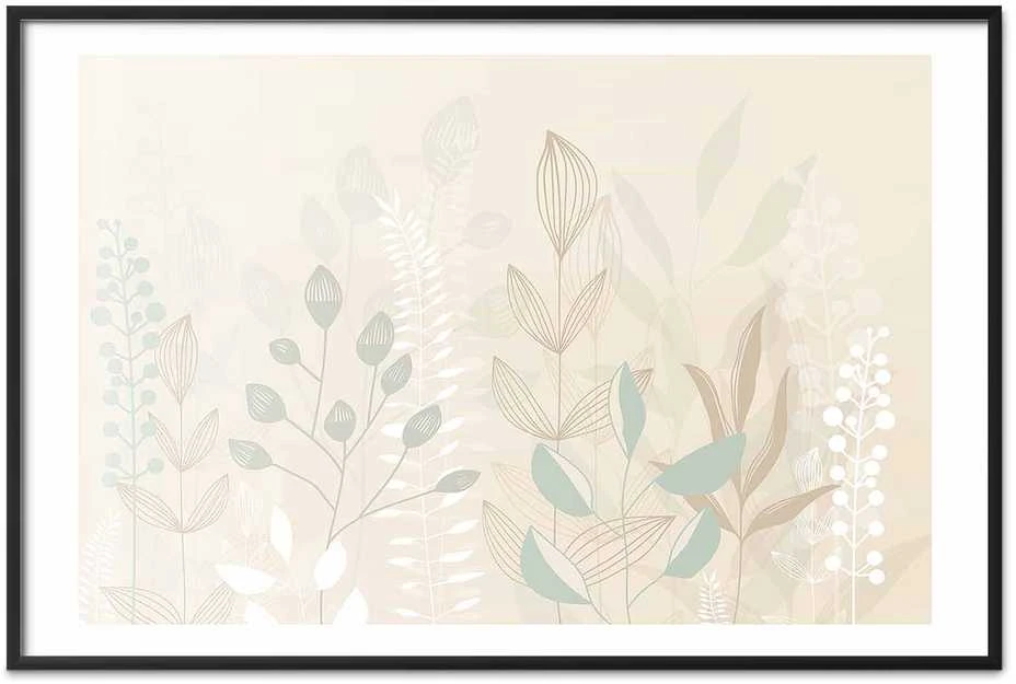 Artgeist Plakatas - Pastel-rusvai gelsvas Meadow