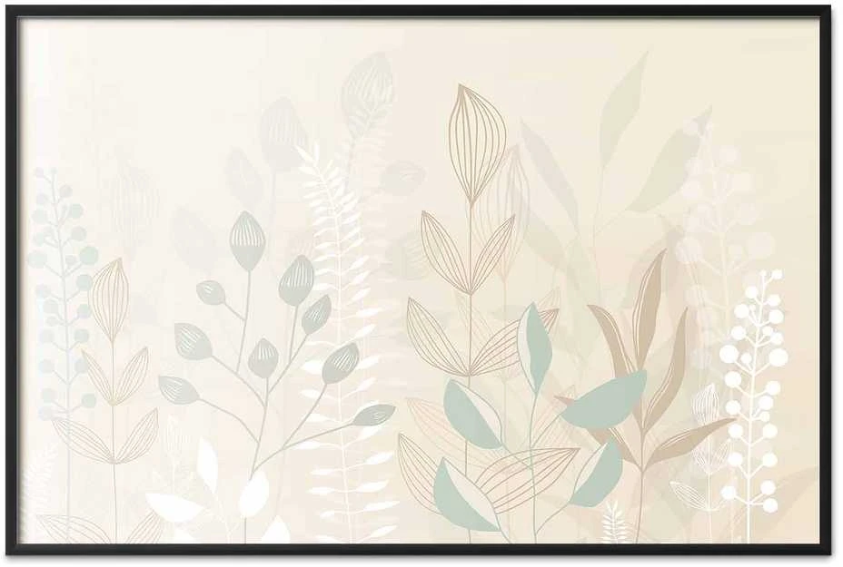 Artgeist Plakatas - Pastel-rusvai gelsvas Meadow