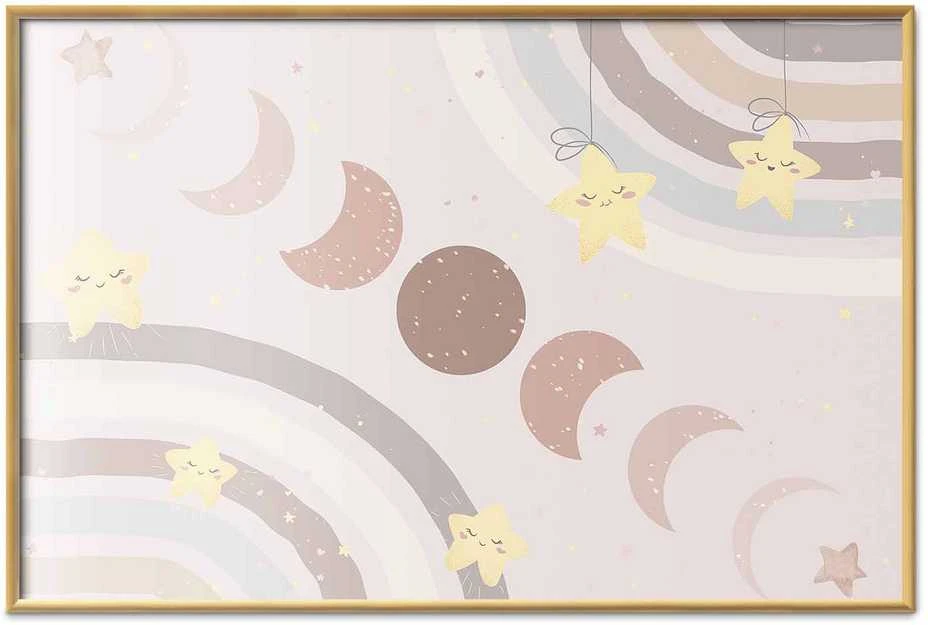 Artgeist Plakatas - Phases of the Moon with a Rainbow