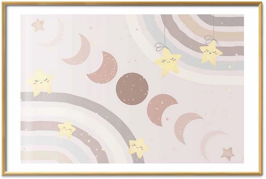 Artgeist Plakatas - Phases of the Moon with a Rainbow