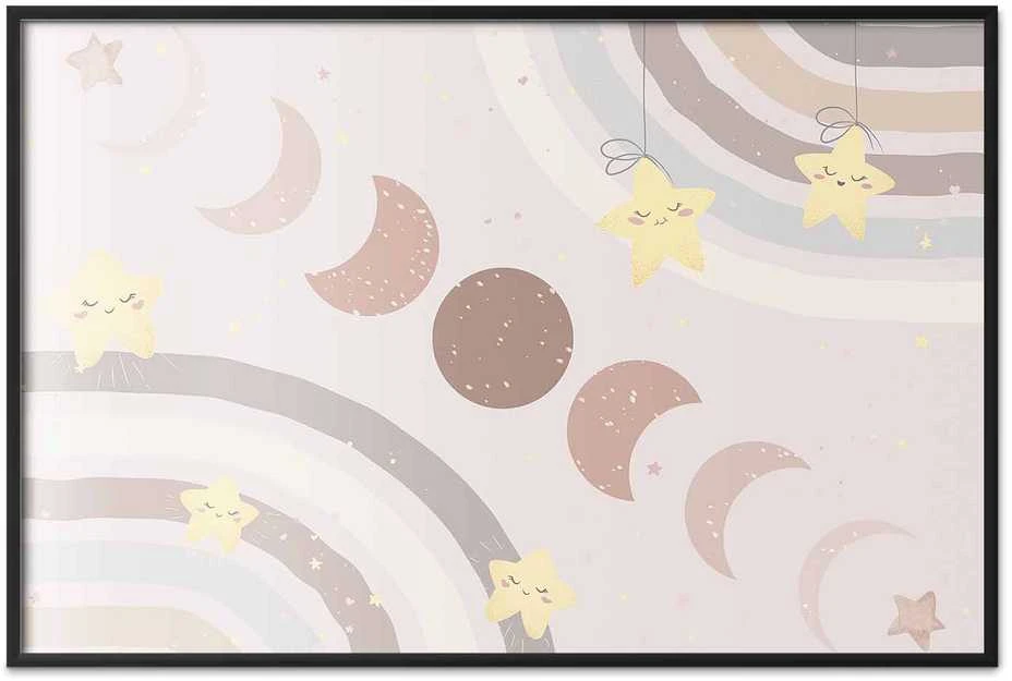 Artgeist Plakatas - Phases of the Moon with a Rainbow