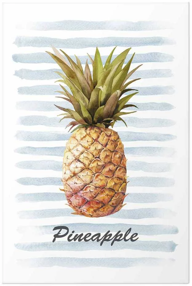Artgeist Plakatas - Pineapple and Stripes