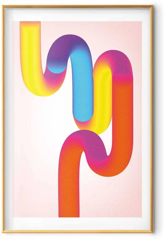 Artgeist Plakatas - Rainbow Tubes - abstract illustration with colorful gradients