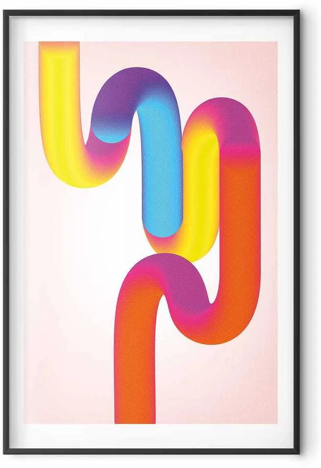 Artgeist Plakatas - Rainbow Tubes - abstract illustration with colorful gradients