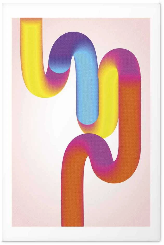 Artgeist Plakatas - Rainbow Tubes - abstract illustration with colorful gradients