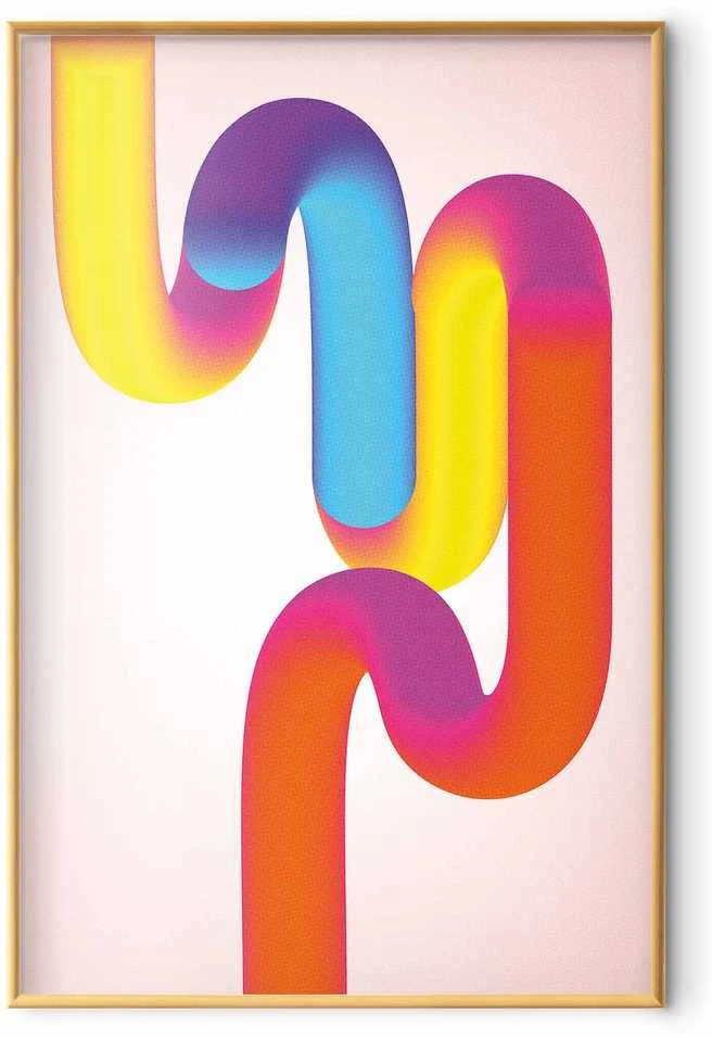 Artgeist Plakatas - Rainbow Tubes - abstract illustration with colorful gradients