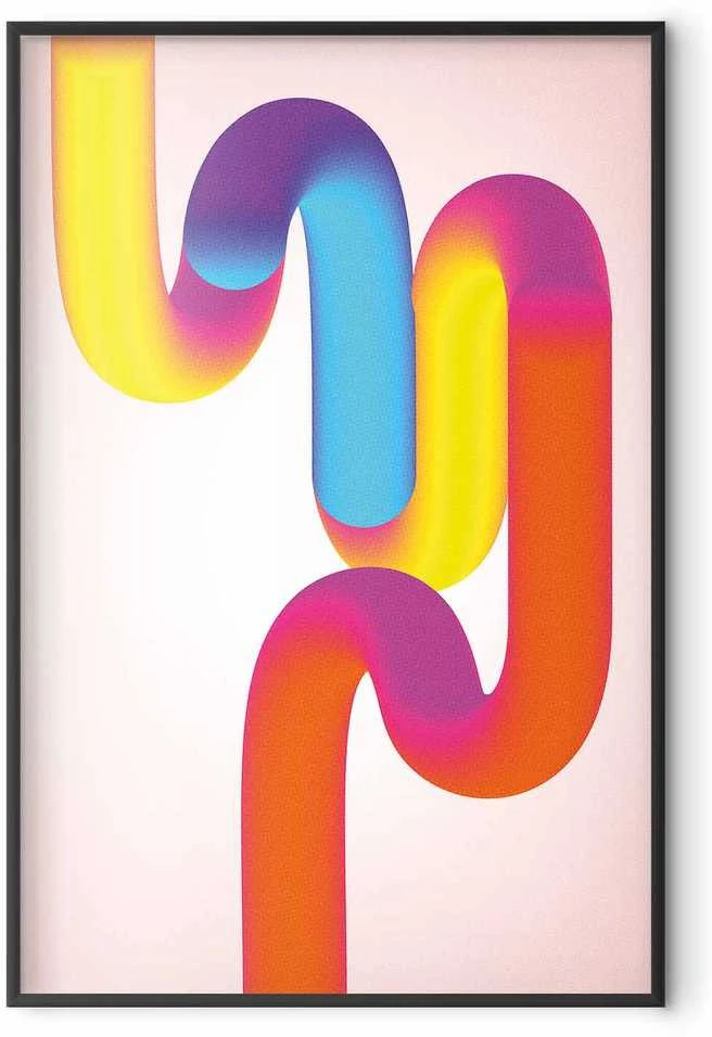 Artgeist Plakatas - Rainbow Tubes - abstract illustration with colorful gradients