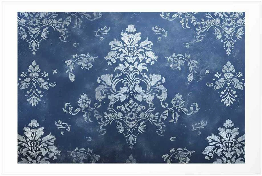Artgeist Plakatas - Retro Ornament in Worn Blues