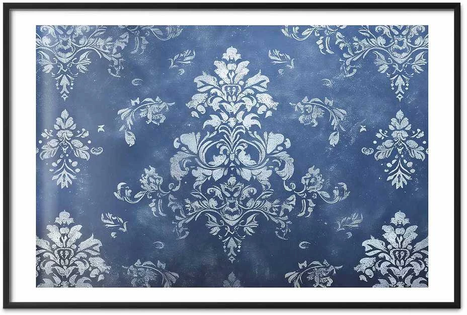 Artgeist Plakatas - Retro Ornament in Worn Blues