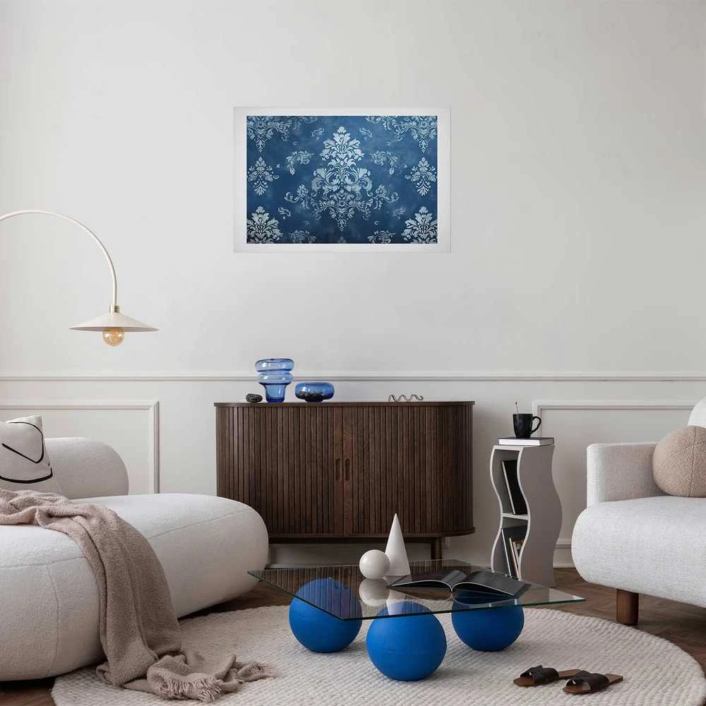 Artgeist Plakatas - Retro Ornament in Worn Blues