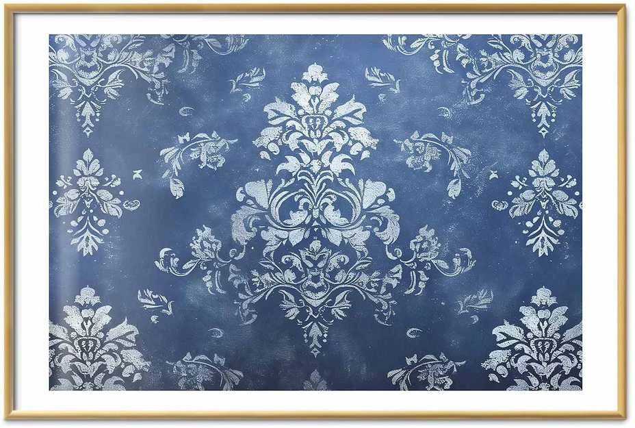 Artgeist Plakatas - Retro Ornament in Worn Blues