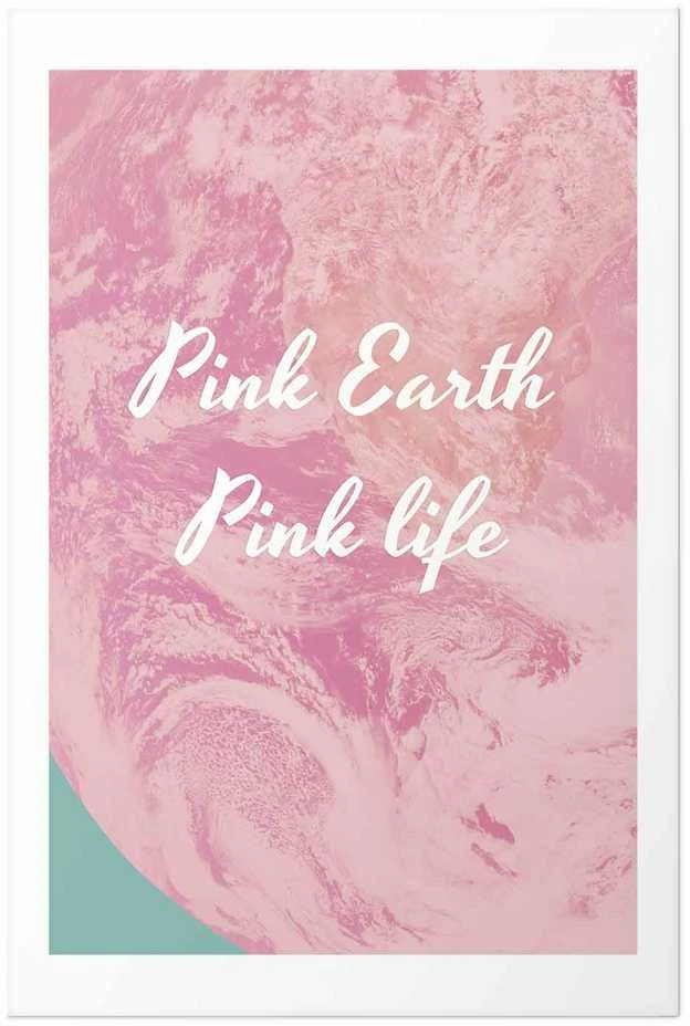Artgeist Plakatas - Rožinė Earth, Rožinė Life