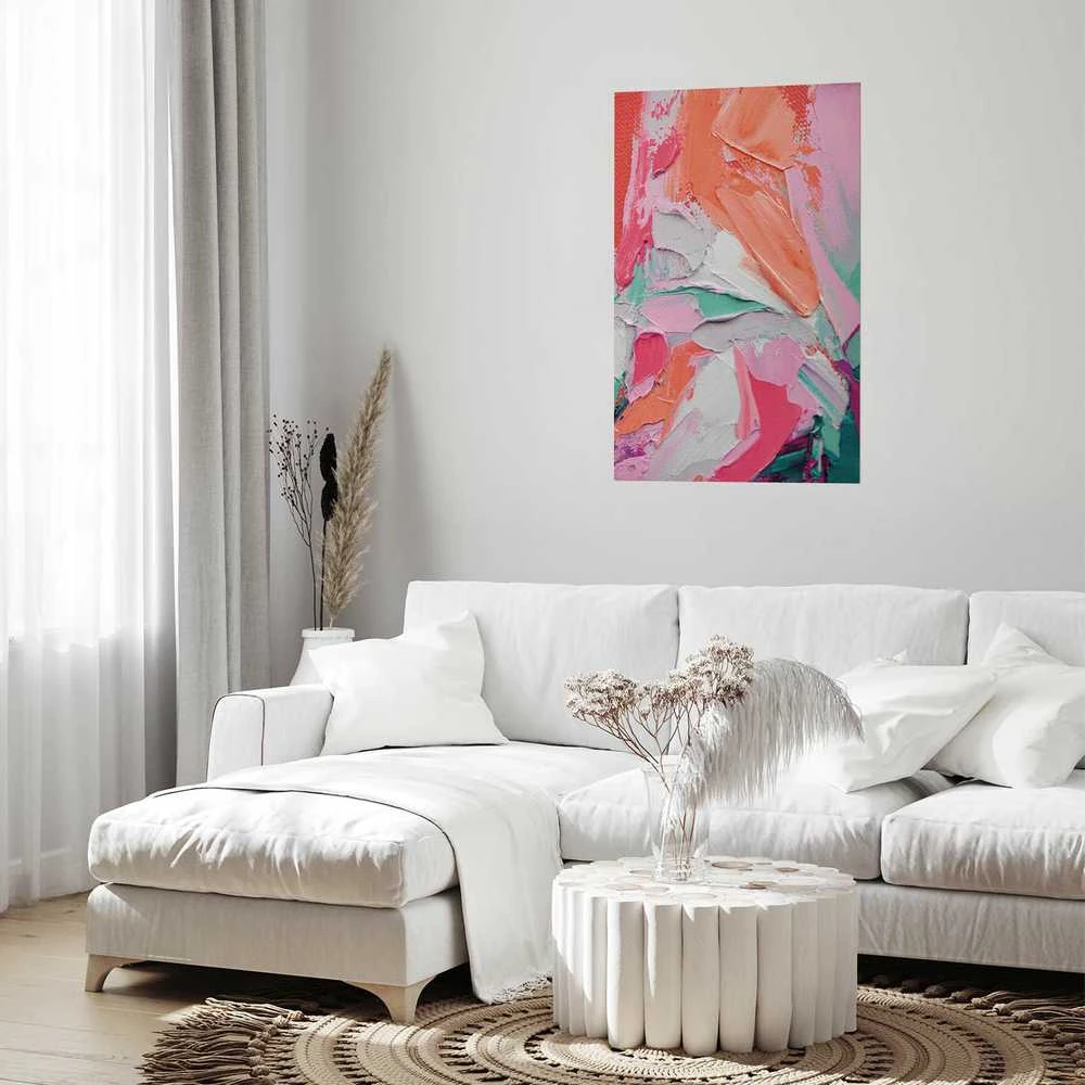 Artgeist Plakatas - Rožinė Palette - vibrant shades of pink, oranžinis, and žalias on canvas