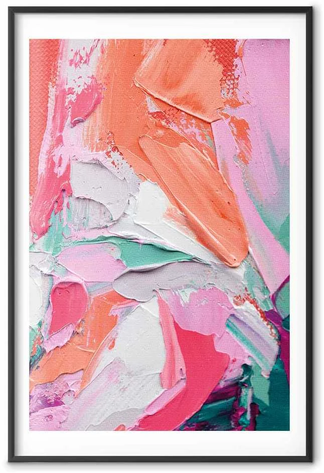 Artgeist Plakatas - Rožinė Palette - vibrant shades of pink, oranžinis, and žalias on canvas