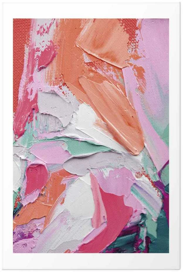 Artgeist Plakatas - Rožinė Palette - vibrant shades of pink, oranžinis, and žalias on canvas