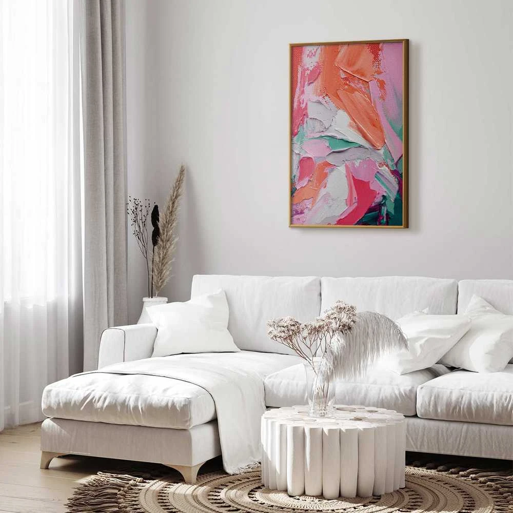 Artgeist Plakatas - Rožinė Palette - vibrant shades of pink, oranžinis, and žalias on canvas