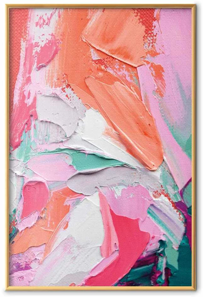 Artgeist Plakatas - Rožinė Palette - vibrant shades of pink, oranžinis, and žalias on canvas