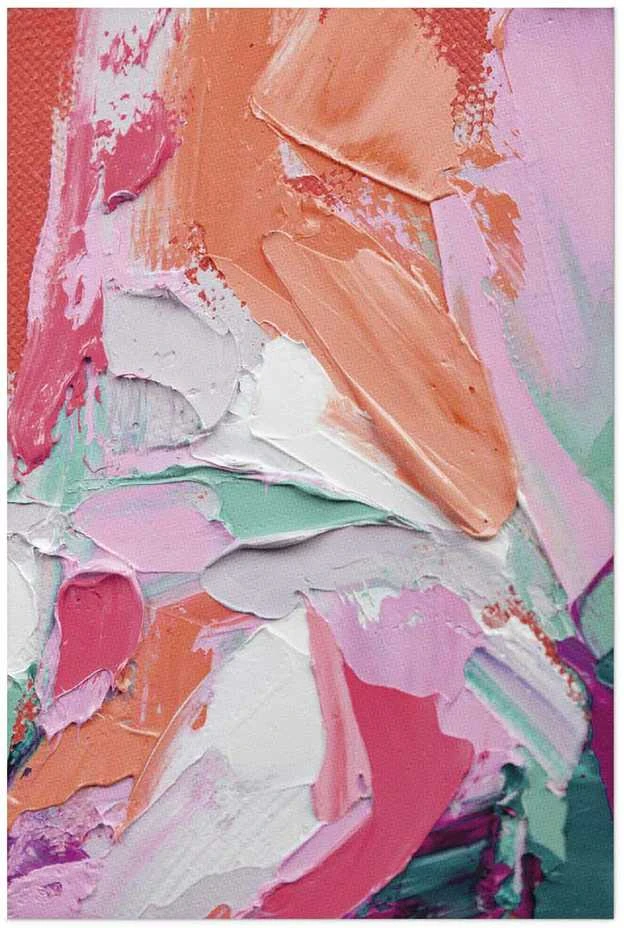 Artgeist Plakatas - Rožinė Palette - vibrant shades of pink, oranžinis, and žalias on canvas