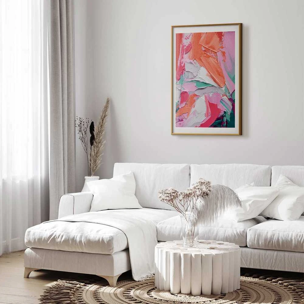 Artgeist Plakatas - Rožinė Palette - vibrant shades of pink, oranžinis, and žalias on canvas