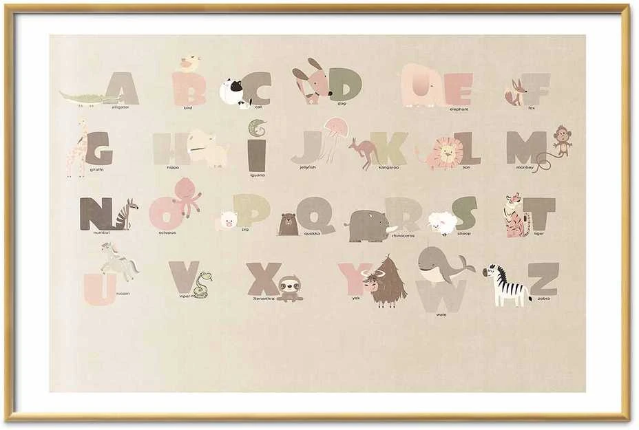 Artgeist Plakatas - rusvai gelsvas Alphabet