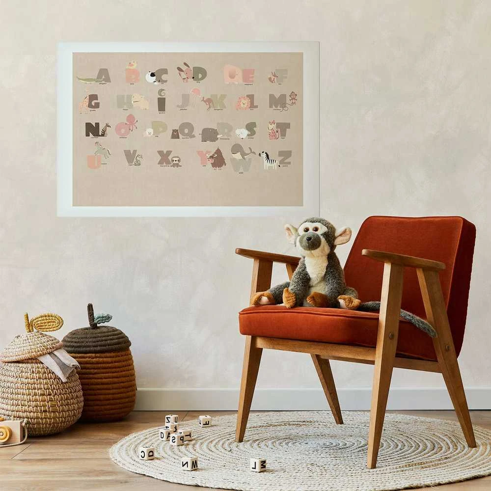 Artgeist Plakatas - rusvai gelsvas Alphabet