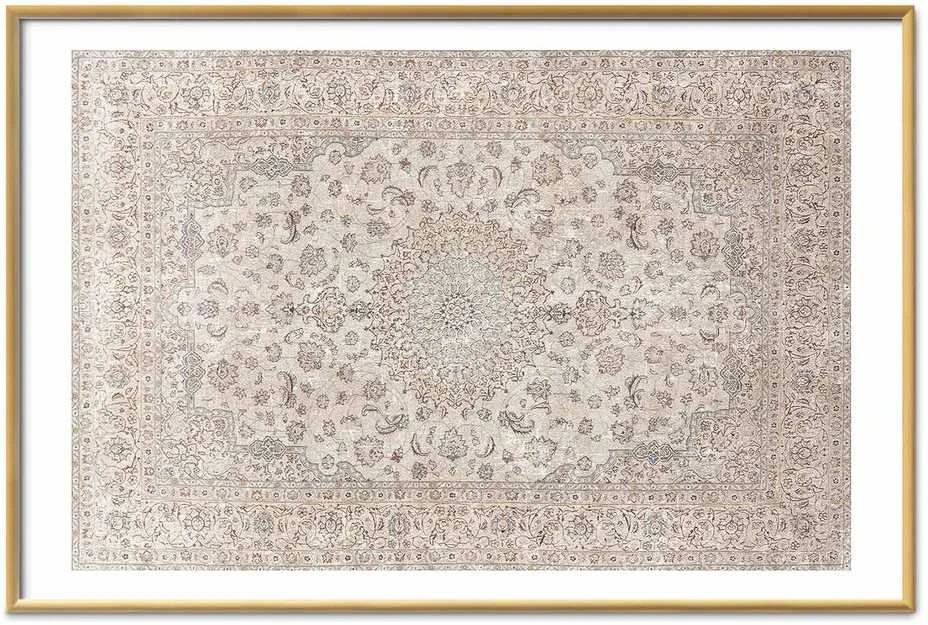 Artgeist Plakatas - Sand Carpet - Worn Persian Rug with Rich Ornamental Motifs