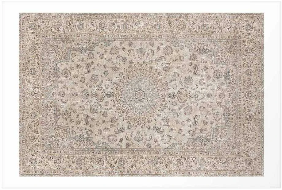 Artgeist Plakatas - Sand Carpet - Worn Persian Rug with Rich Ornamental Motifs