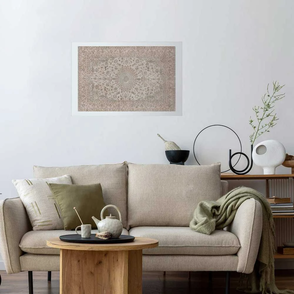 Artgeist Plakatas - Sand Carpet - Worn Persian Rug with Rich Ornamental Motifs