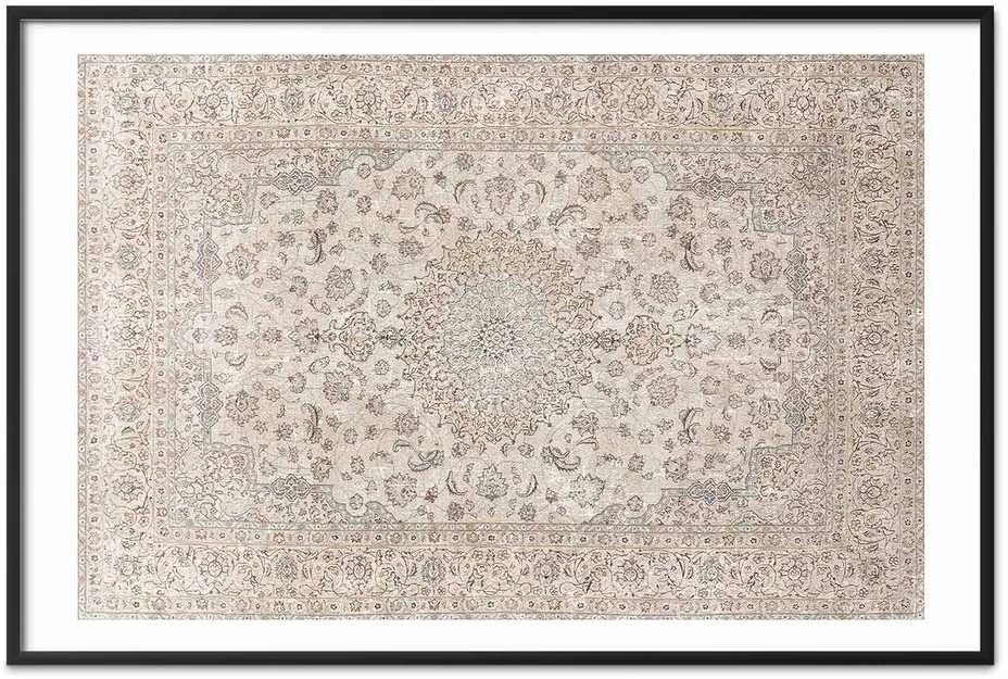 Artgeist Plakatas - Sand Carpet - Worn Persian Rug with Rich Ornamental Motifs