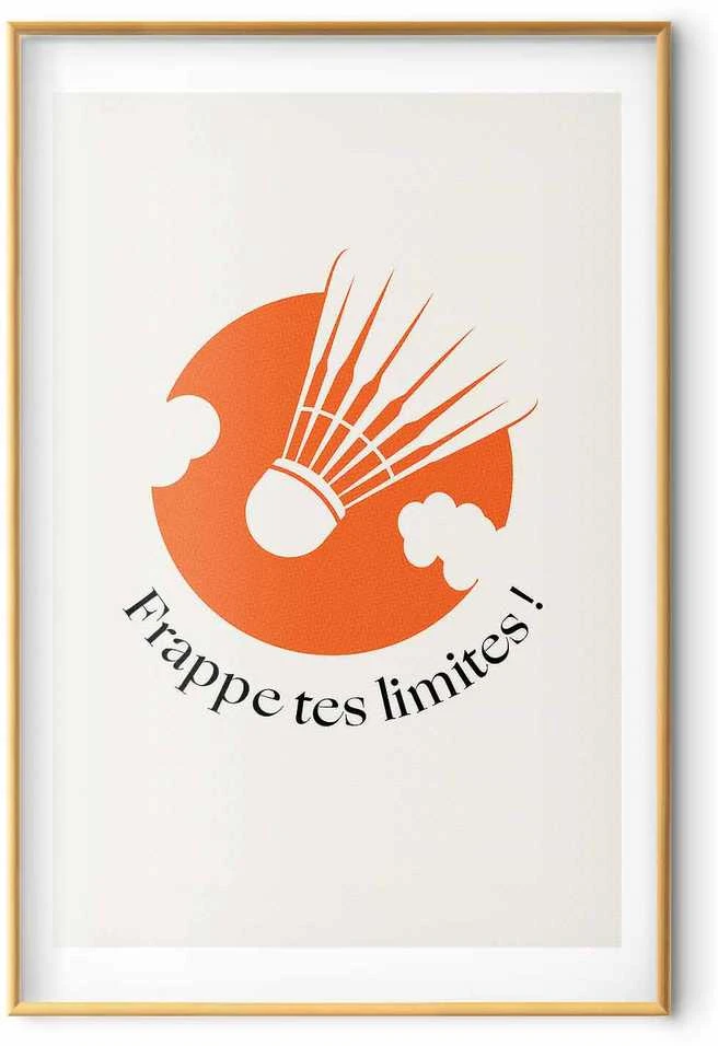 Artgeist Plakatas - Shuttlecock Against the Oranžinis Sun