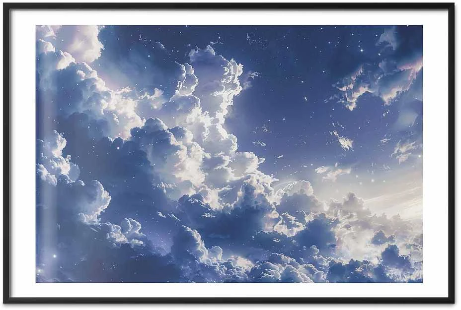 Artgeist Plakatas - Starry Clouds and Soft Light Over a Corner of the Sky