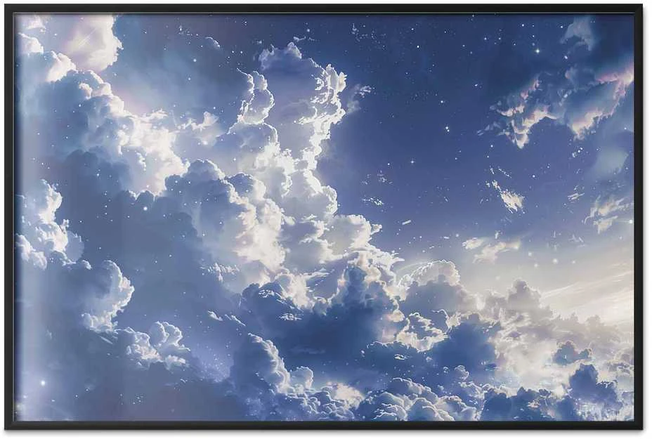 Artgeist Plakatas - Starry Clouds and Soft Light Over a Corner of the Sky