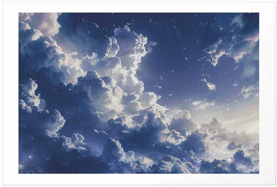 Artgeist Plakatas - Starry Clouds and Soft Light Over a Corner of the Sky