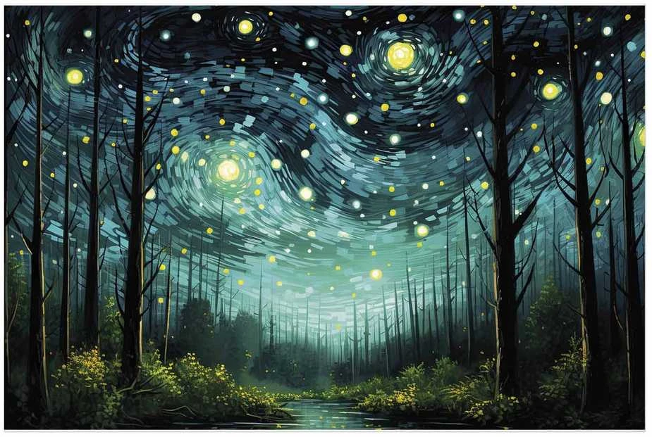 Artgeist Plakatas - Starry night - a contemporary version of Van Gogh's night sky