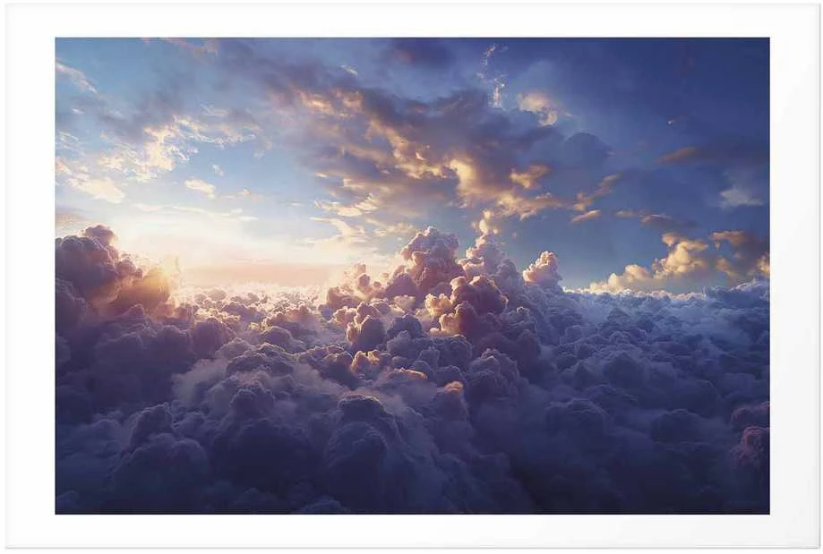 Artgeist Plakatas - Sun in Hiding: The Golden Face of the Sky Over the Cloudy Sea