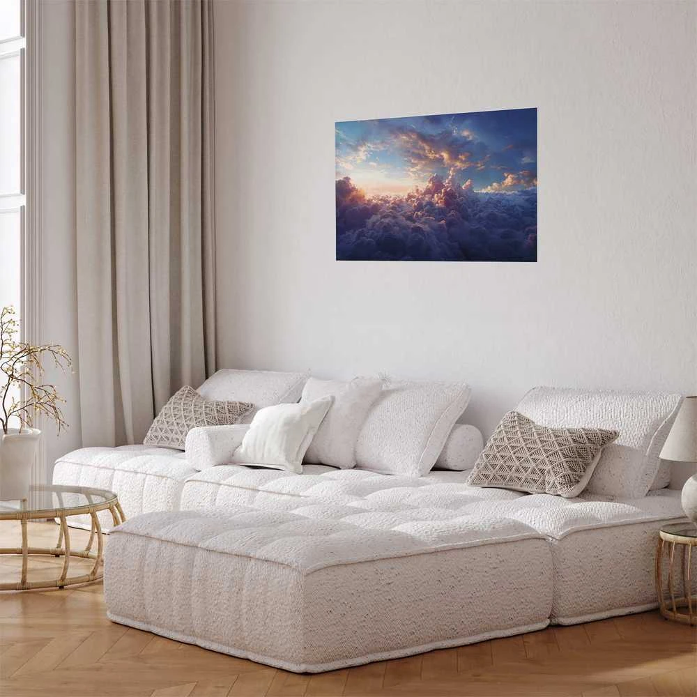 Artgeist Plakatas - Sun in Hiding: The Golden Face of the Sky Over the Cloudy Sea