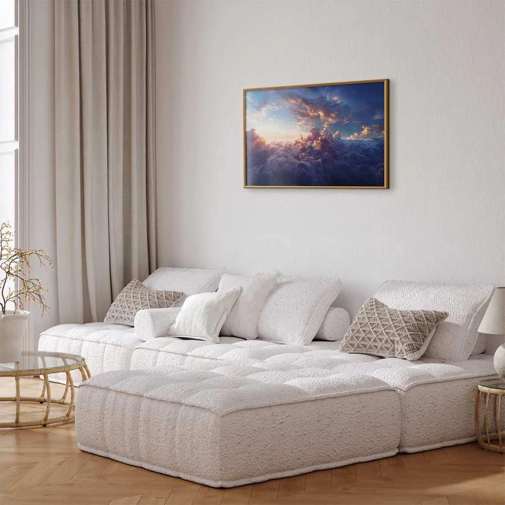 Artgeist Plakatas - Sun in Hiding: The Golden Face of the Sky Over the Cloudy Sea
