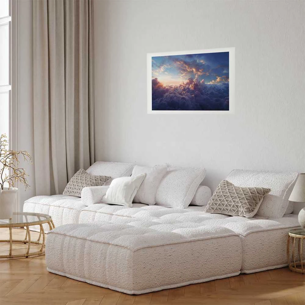 Artgeist Plakatas - Sun in Hiding: The Golden Face of the Sky Over the Cloudy Sea