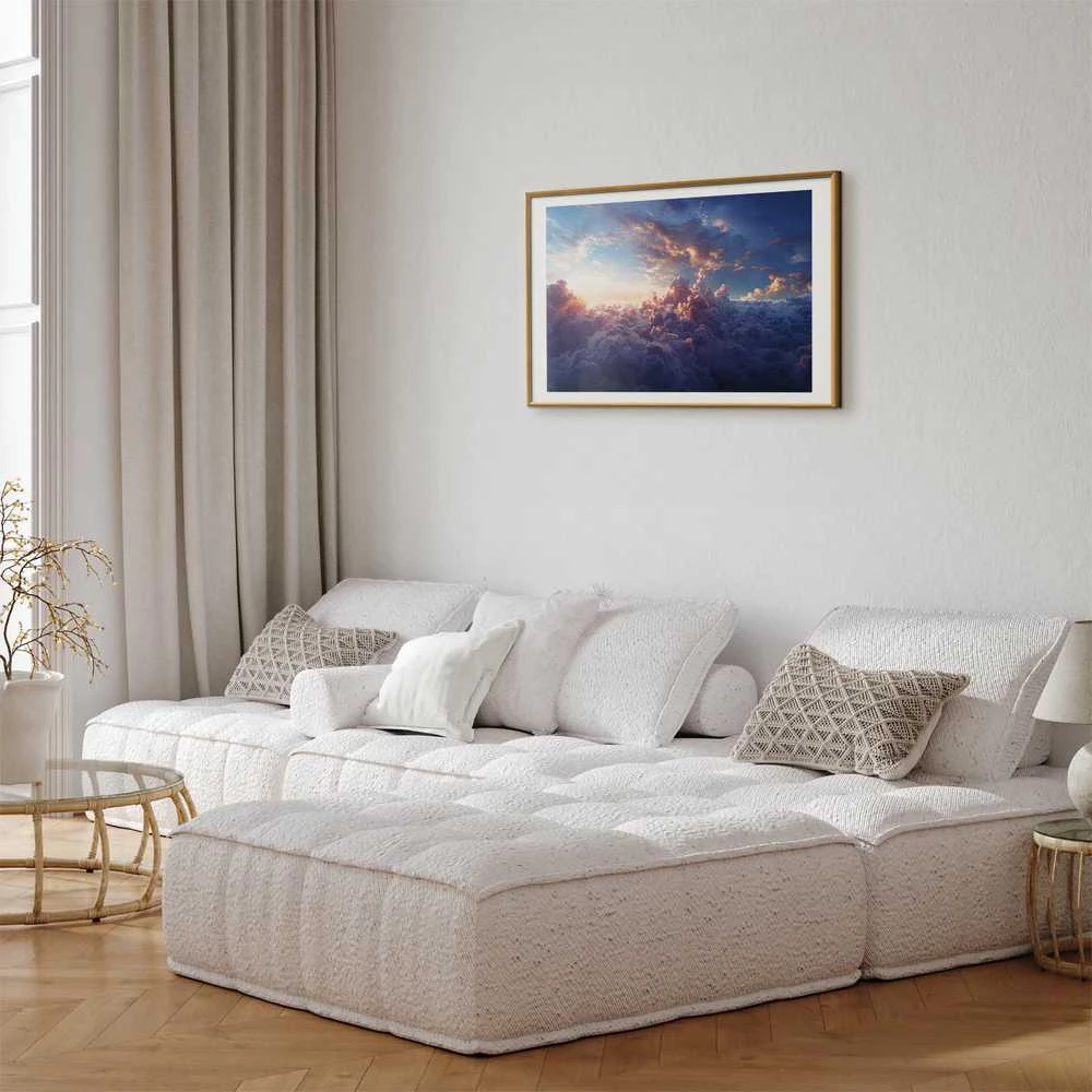 Artgeist Plakatas - Sun in Hiding: The Golden Face of the Sky Over the Cloudy Sea