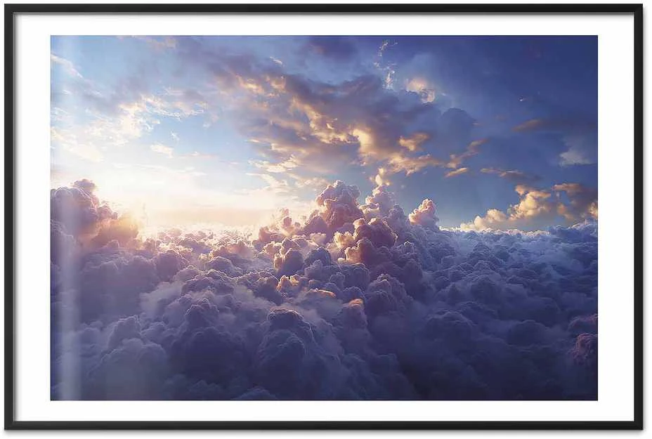 Artgeist Plakatas - Sun in Hiding: The Golden Face of the Sky Over the Cloudy Sea