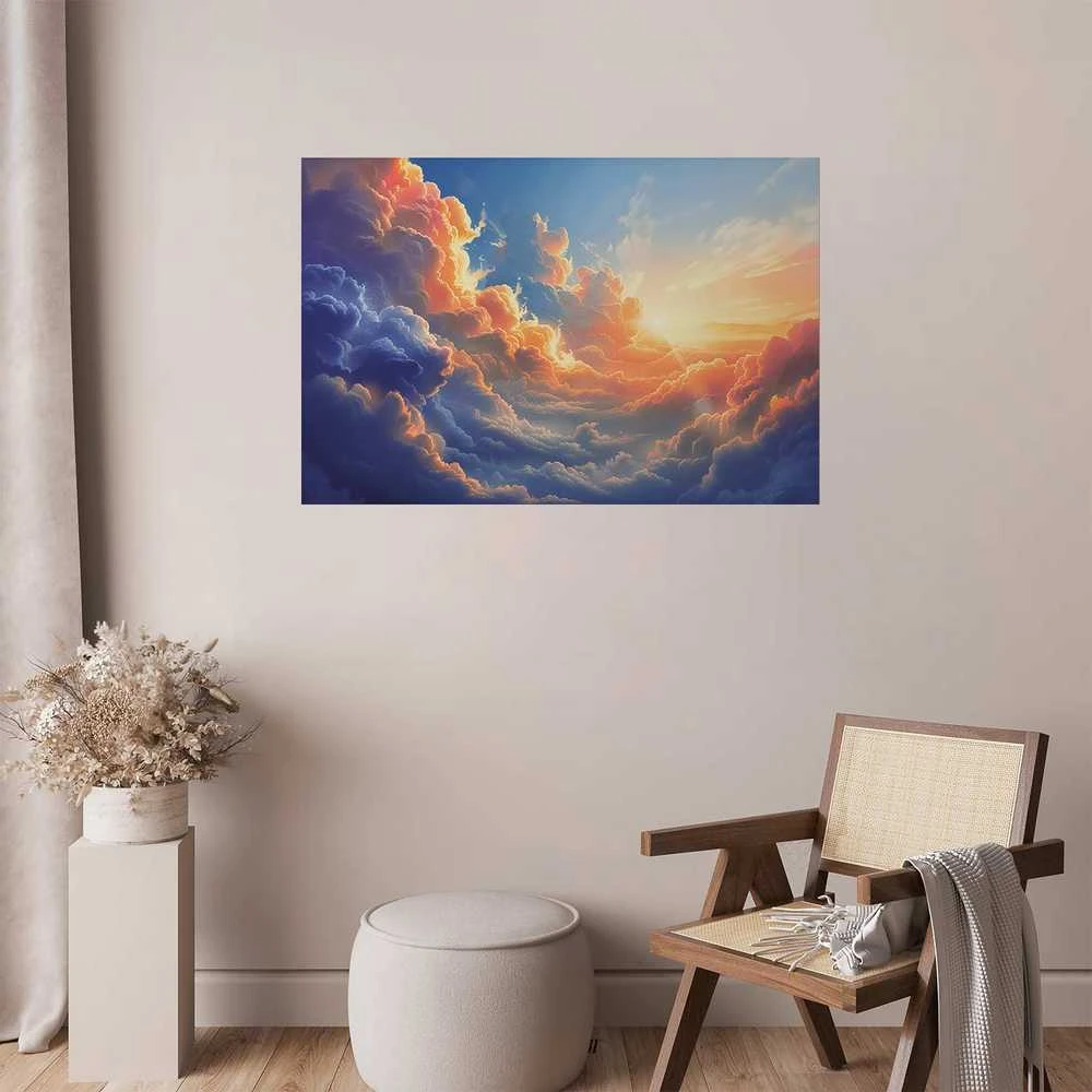 Artgeist Plakatas - Sunset Over a Cloudy Sea: A Wonderful Symphony of Colors