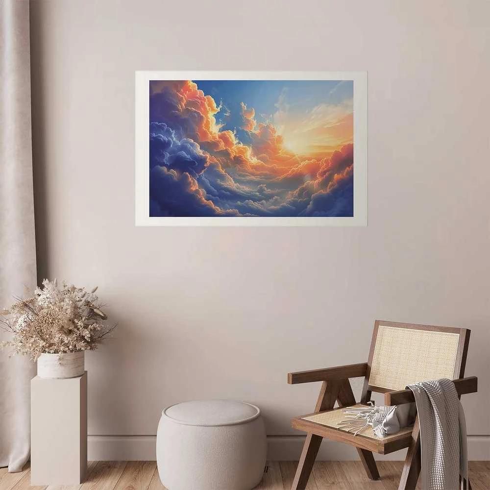 Artgeist Plakatas - Sunset Over a Cloudy Sea: A Wonderful Symphony of Colors
