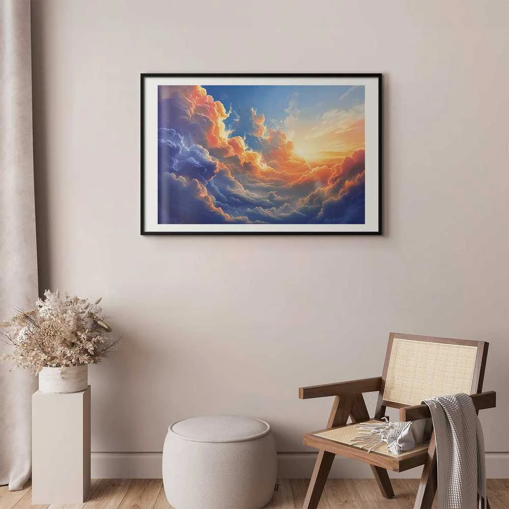 Artgeist Plakatas - Sunset Over a Cloudy Sea: A Wonderful Symphony of Colors
