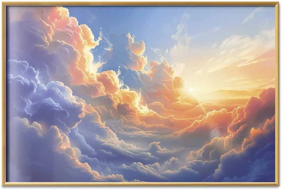 Artgeist Plakatas - Sunset Over a Cloudy Sea: A Wonderful Symphony of Colors