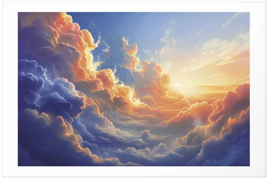 Artgeist Plakatas - Sunset Over a Cloudy Sea: A Wonderful Symphony of Colors