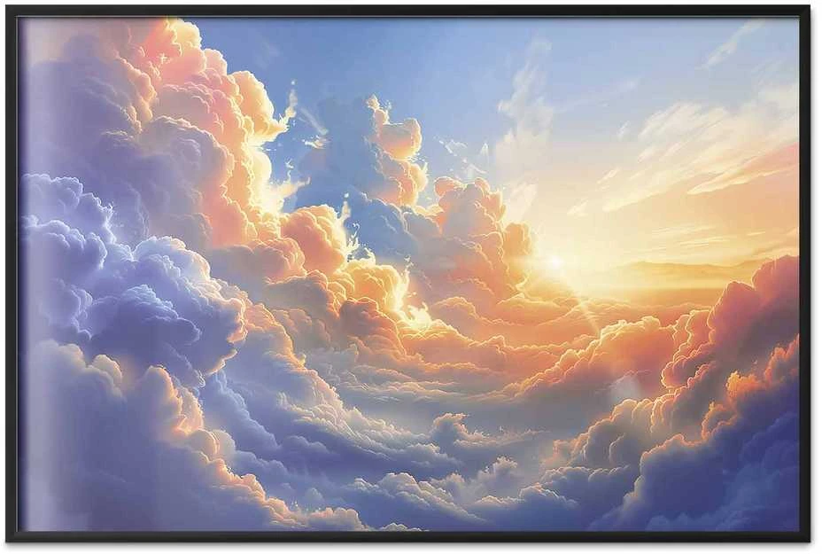 Artgeist Plakatas - Sunset Over a Cloudy Sea: A Wonderful Symphony of Colors