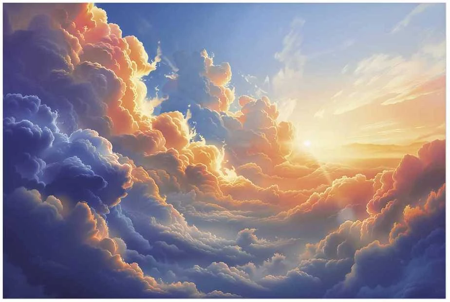 Artgeist Plakatas - Sunset Over a Cloudy Sea: A Wonderful Symphony of Colors