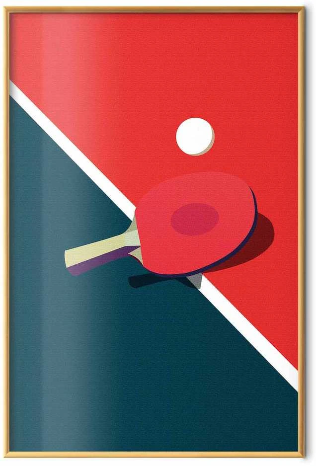 Artgeist Plakatas - Table Tennis - Ball and Racket on a Table